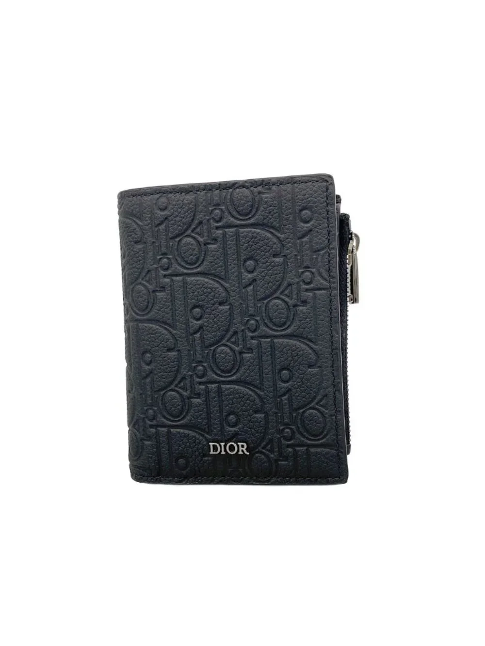 Dior Wallet Gravity Leather Black Silver